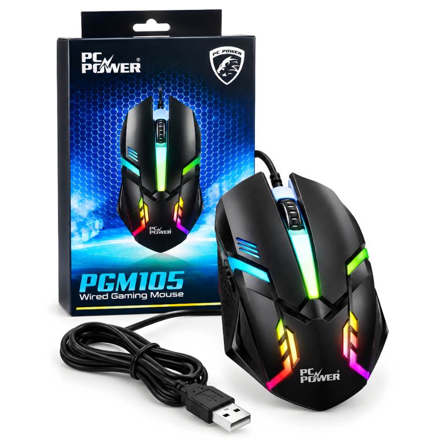 Pc Power PGM105 Wired Black RGB Gaming Mouse
